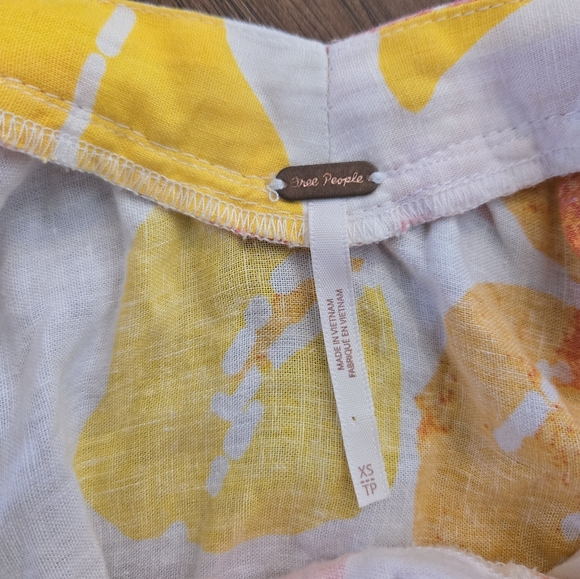 Free People Moonshine Floral XS Distressed Linen Dress - Picture 10 of 11